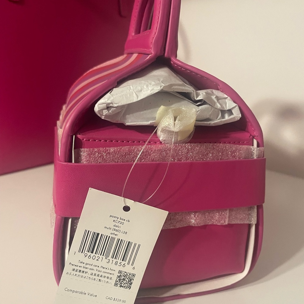 Kate Spade Pink PASTRY Striped Women's Bag NWT - Picture 4 of 6
